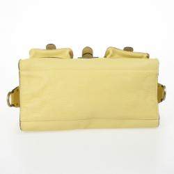 Pre Owned Mulberry Pale Yellow Leather Roxanne Satchel