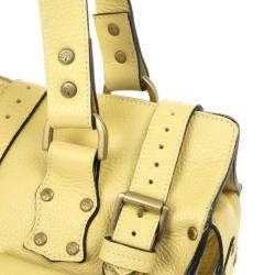 Pre Owned Mulberry Pale Yellow Leather Roxanne Satchel