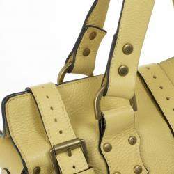 Pre Owned Mulberry Pale Yellow Leather Roxanne Satchel