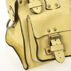 Pre Owned Mulberry Pale Yellow Leather Roxanne Satchel