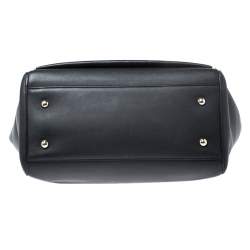 Pre Owned Mulberry Black Leather Large Willow Tote