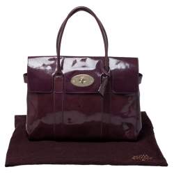 Pre Owned Mulberry Purple Patent Leather Bayswater Satchel
