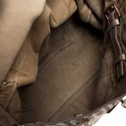 Pre Owned Mulberry Metallic Silver/Beige Zebra Leather Bayswater Satchel