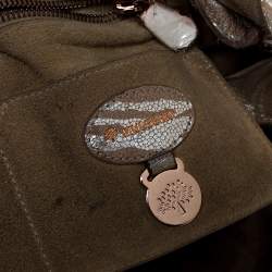 Pre Owned Mulberry Metallic Silver/Beige Zebra Leather Bayswater Satchel