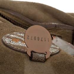 Pre Owned Mulberry Metallic Silver/Beige Zebra Leather Bayswater Satchel