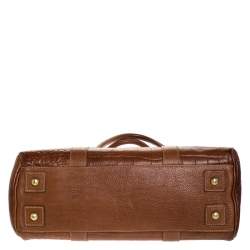 Pre Owned Mulberry Brown Croc Embossed Leather Bayswater Satchel