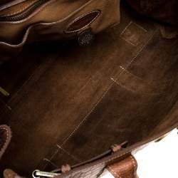 Pre Owned Mulberry Brown Croc Embossed Leather Bayswater Satchel