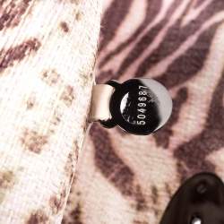 Pre Owned Mulberry Multicolor Tiger Print Straw Alexa Satchel