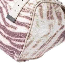 Pre Owned Mulberry Multicolor Tiger Print Straw Alexa Satchel