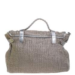 Mulberry Metallic Woven Fabric and Leather Alexa Top Handle Bag