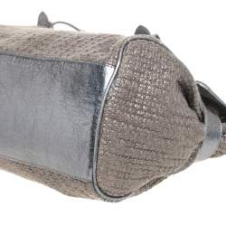Mulberry Metallic Woven Fabric and Leather Alexa Top Handle Bag