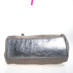Mulberry Metallic Woven Fabric and Leather Alexa Top Handle Bag