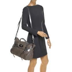 Mulberry Metallic Woven Fabric and Leather Alexa Top Handle Bag