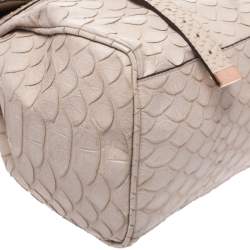 Mulberry Cream Python Embossed Leather Oversized Alexa Satchel