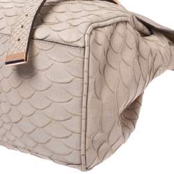 Mulberry Cream Python Embossed Leather Oversized Alexa Satchel