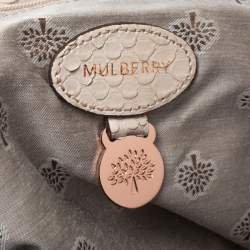 Mulberry Cream Python Embossed Leather Oversized Alexa Satchel