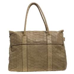 Mulberry Olive Green Python Embossed Leather Bayswater Satchel