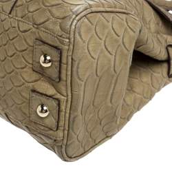Mulberry Olive Green Python Embossed Leather Bayswater Satchel