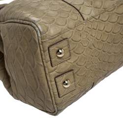 Mulberry Olive Green Python Embossed Leather Bayswater Satchel