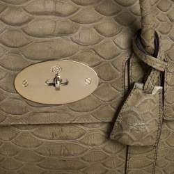 Mulberry Olive Green Python Embossed Leather Bayswater Satchel