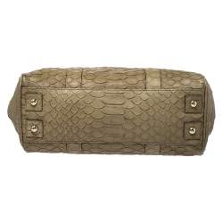 Pre Owned Mulberry Olive Green Python Embossed Leather Bayswater Satchel