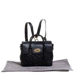 Pre Owned Mulberry Black Quilted Leather Cara Delevingne Convertible Bag