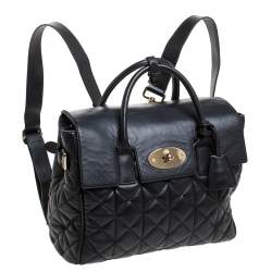 Pre Owned Mulberry Black Quilted Leather Cara Delevingne Convertible Bag