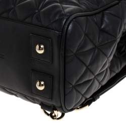 Pre Owned Mulberry Black Quilted Leather Cara Delevingne Convertible Bag