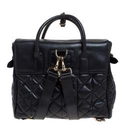 Pre Owned Mulberry Black Quilted Leather Cara Delevingne Convertible Bag