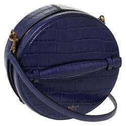 Pre Owned Mulberry Purple Croc Embossed Leather Trunk Bag	