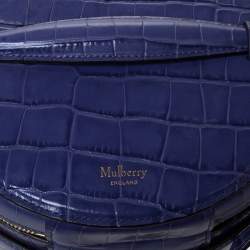 Pre Owned Mulberry Purple Croc Embossed Leather Trunk Bag	