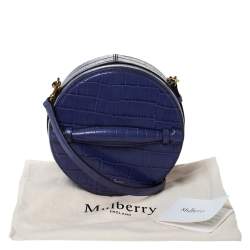 Pre Owned Mulberry Purple Croc Embossed Leather Trunk Bag	