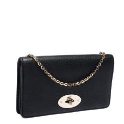 Pre Owned Mulberry Black Leather Bayswater Wallet on Chain