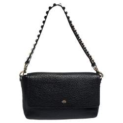 Mulberry Black Leather Studded Handle Shoulder Bag