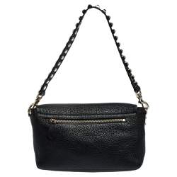 Mulberry Black Leather Studded Handle Shoulder Bag