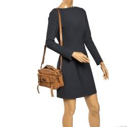 Pre Owned Mulberry Light Brown Python Embossed Leather Alexa Camera Bag