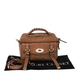 Pre Owned Mulberry Light Brown Python Embossed Leather Alexa Camera Bag