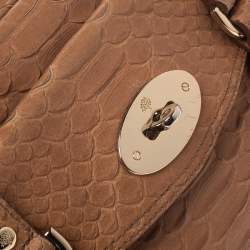 Pre Owned Mulberry Light Brown Python Embossed Leather Alexa Camera Bag