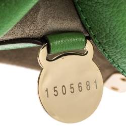 Pre Owned Mulberry Green Leather Small Lily Shoulder Bag