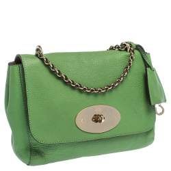 Pre Owned Mulberry Green Leather Small Lily Shoulder Bag
