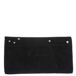 Pre Owned Mulberry Black Suede Studded Flap Clutch