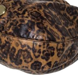 Pre Owned Mulberry Brown/Black Leopard Print Leather Mitzy Hobo