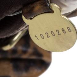 Pre Owned Mulberry Brown/Black Leopard Print Leather Mitzy Hobo