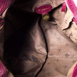 Mulberry Burgundy Grained Leather Polly Push Lock Tote