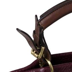 Mulberry Burgundy Grained Leather Polly Push Lock Tote