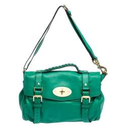 Mulberry Green Leather Alexa Satchel
