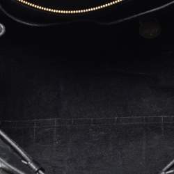 Pre Owned Mulberry Black Croc Embossed Leather Bayswater Satchel