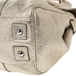 Mulberry Metallic Gold Crinkle Leather Bayswater Satchel