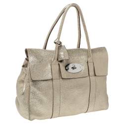 Mulberry Metallic Gold Crinkle Leather Bayswater Satchel