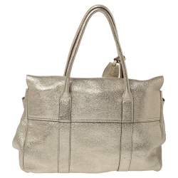 Mulberry Metallic Gold Crinkle Leather Bayswater Satchel